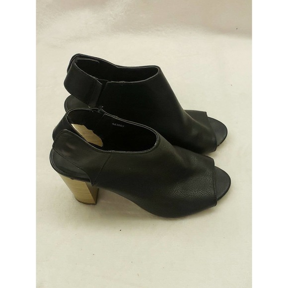 Gap Womens Black Peeptoe Strap on Platform 3" Heels Size 7 - Picture 2 of 12
